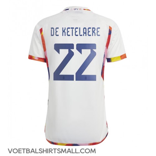 België Charles De Ketelaere #22 Voetbalkleding Uitshirt WK 2022 Korte Mouwen